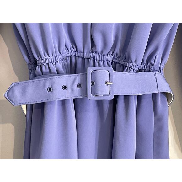 Vintage Madea Church Lady Dress Size 6 Blue Belted Secretary Modest Office - Picture 3 of 7